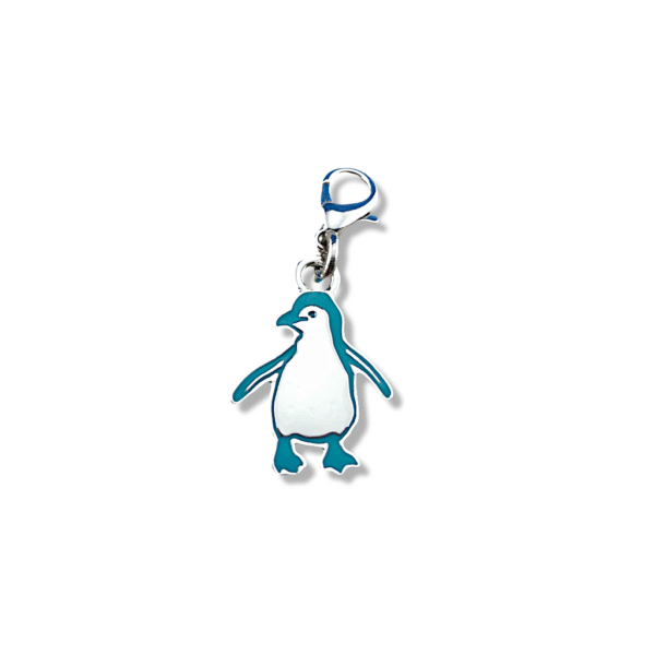 Penguin Zipper Charm-Teal