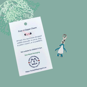 teal penguin reverse display card