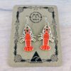 crayfish earrings on kraft display card