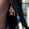 crayfish earrings braided hair