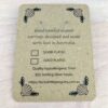 Lobster earrings Kraft display card reverse