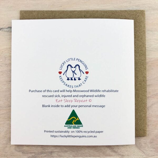 Koala sleeping card back