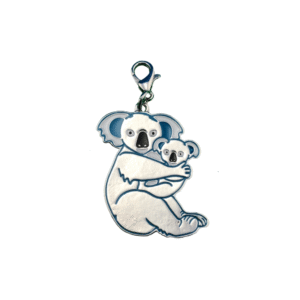 Blue koala cuddles zipper charm
