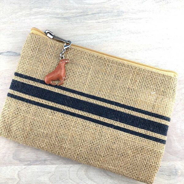 brown seal purse charm