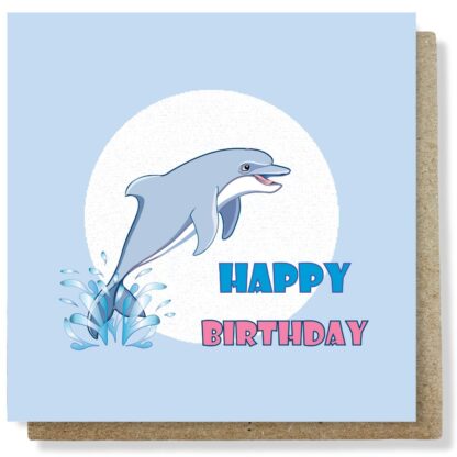 happy dolphin birthday card