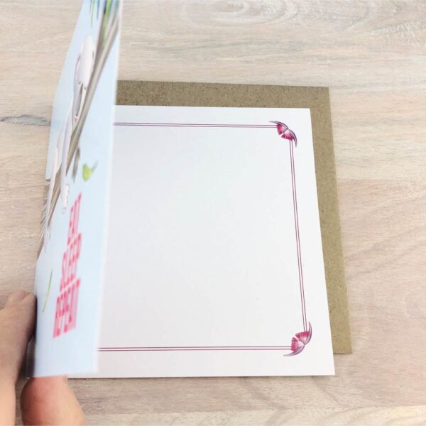 koala sleeping card inside