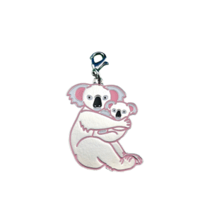 pink koala cuddles zipper charm