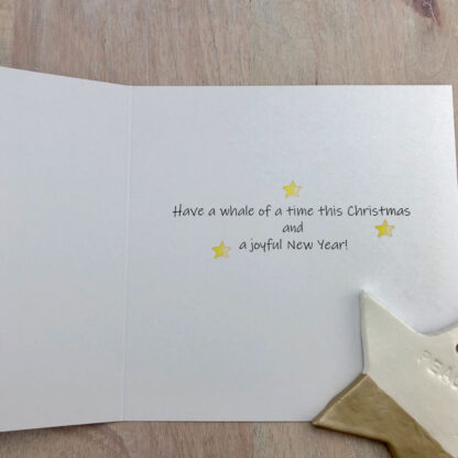 Christmas whale greeting card message inside