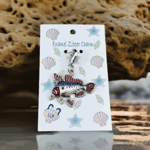red-handfish-zipper-charm-display