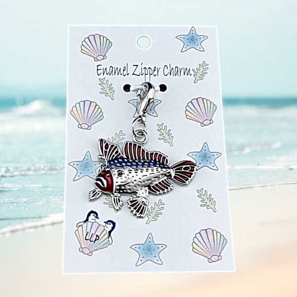 Red Handfish Zipper Charm