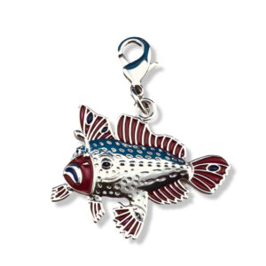 red handfish zipper charm