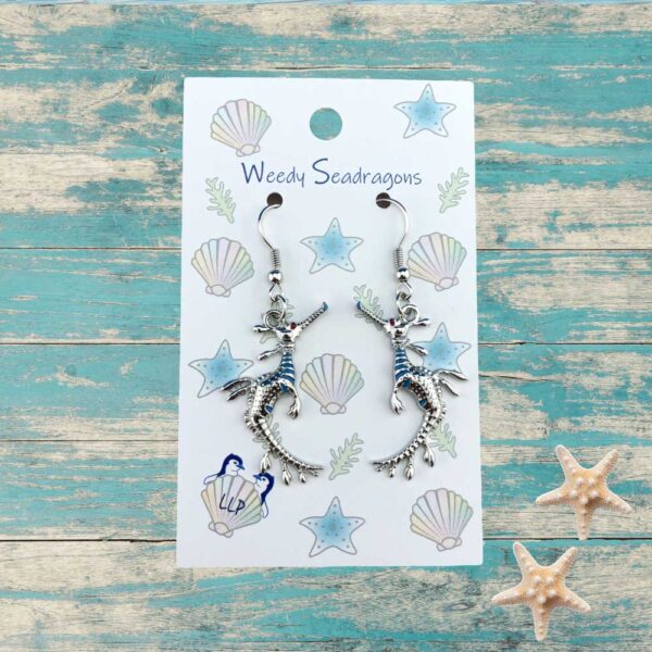 seadragon earrings on sustainable packaging