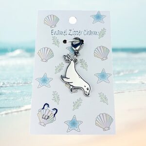 Stainless steel seal on beach packaging.