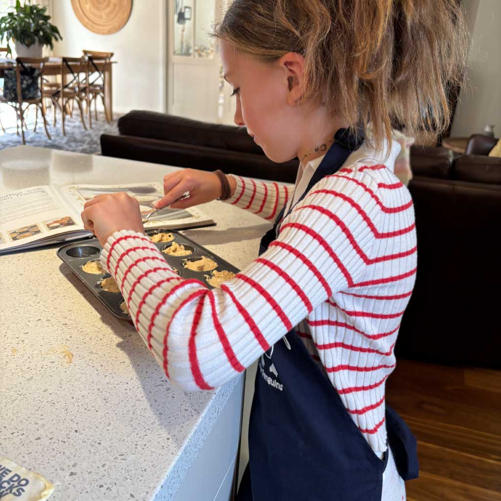 Kid's Navy Cotton Apron - Image 2