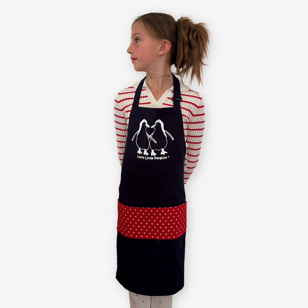 kid's navy cotton apron