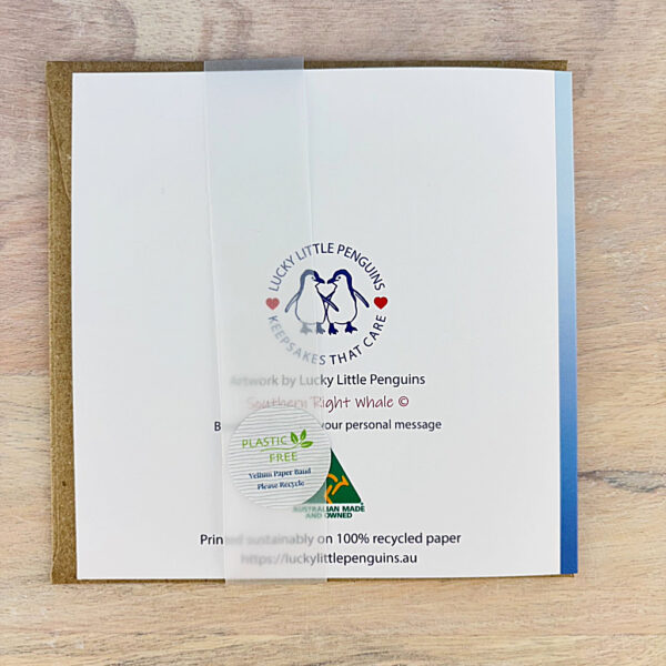 Southern Right Whale card with belly band packaging