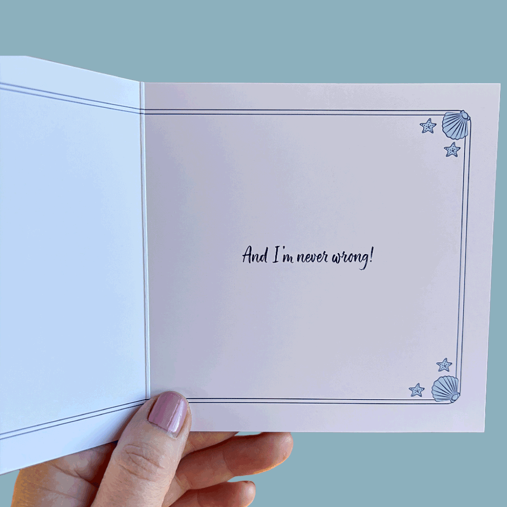 always right southern right whale card inside message