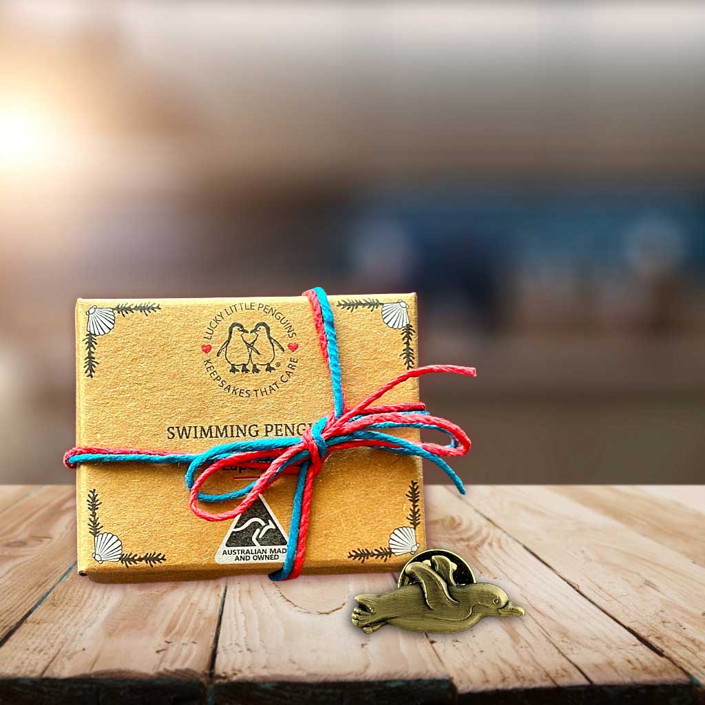 brass penguin gift box