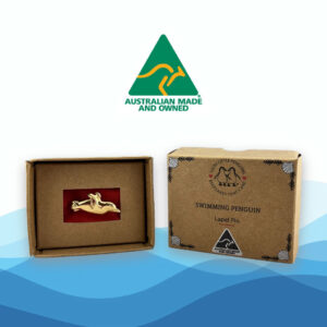 gold-plated penguin lapel pin gift boxed