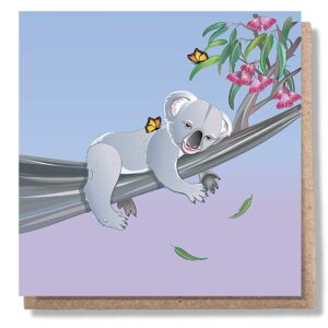 Butterfly dreams koala card.