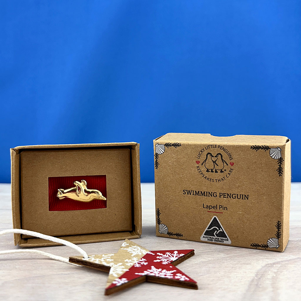 penguin lapel pin gift box