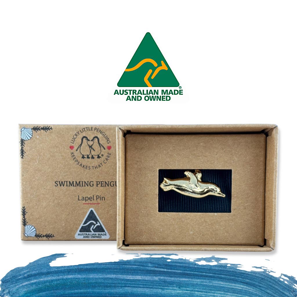 petite penguin lapel pin gift boxed