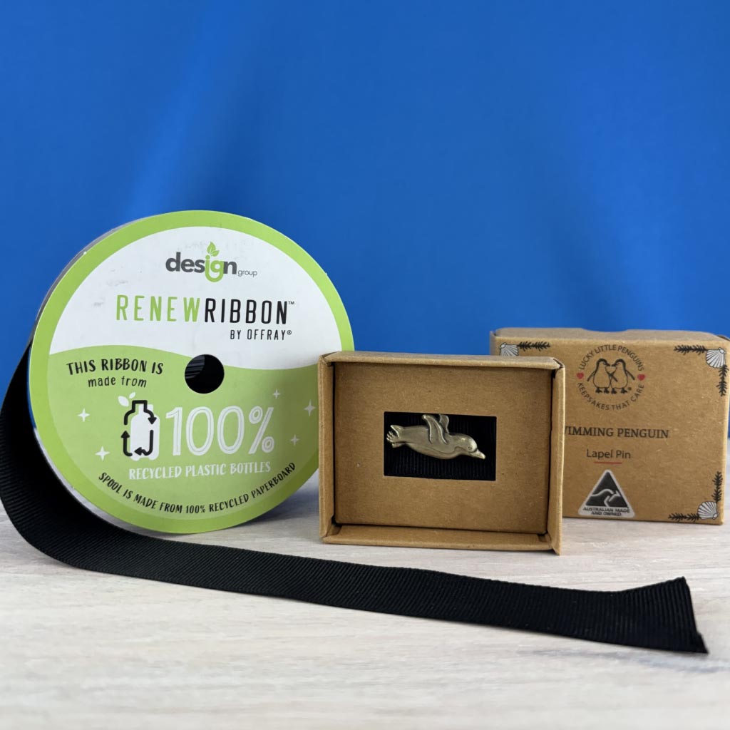 kraft gift box with recycled ribbon